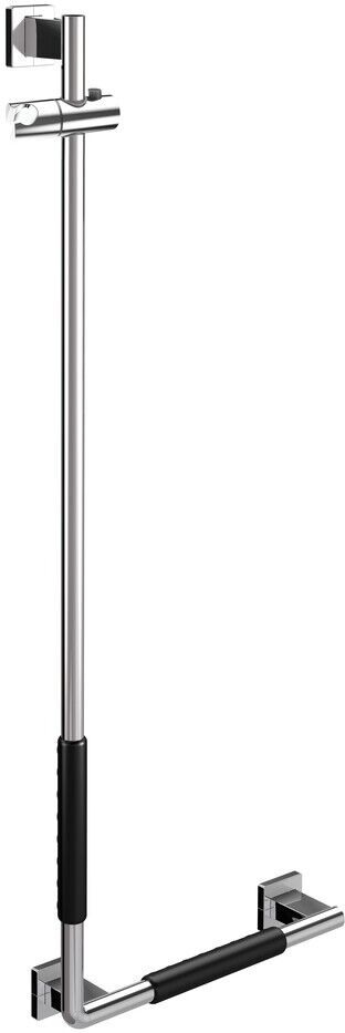 emco system 2 Dusch-Haltegriff, rechts mit ruschhemmender Ummantelung, 1137 mm chrom / schwarz, 3570 357021209