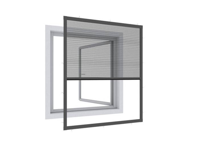 Insektenschutzfenster, Anthrazit, Metall, 100x120 cm, wetterfest, UV-beständig, Freizeit & Co, Haus & Garten