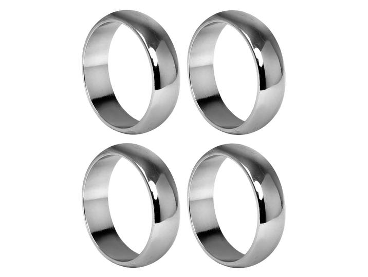 Himla Rond de serviette Monaco Ø4 cm 4-pack Argent