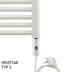 Ximax Badheizkörper Elektrobetrieb K4 1215x580 mm Weiß 600 Watt Heizstab Typ 2