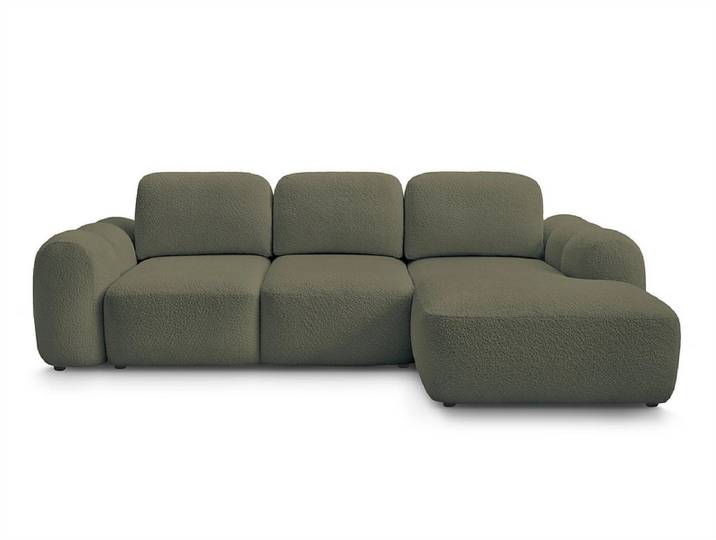 Ecksofa BOBOCHIC MONTAIGNE Boucle-Stoff grün