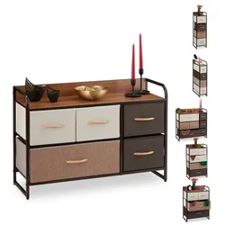 Relaxdays Schubladenschrank vers. Designs Beige,Braun,Hellbraun