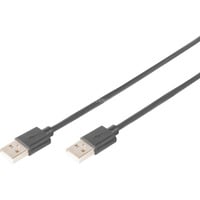 USB 2.0 Anschlusskabel USB-A (Stecker) > USB-A (Stecker) schwarz, 1 Meter