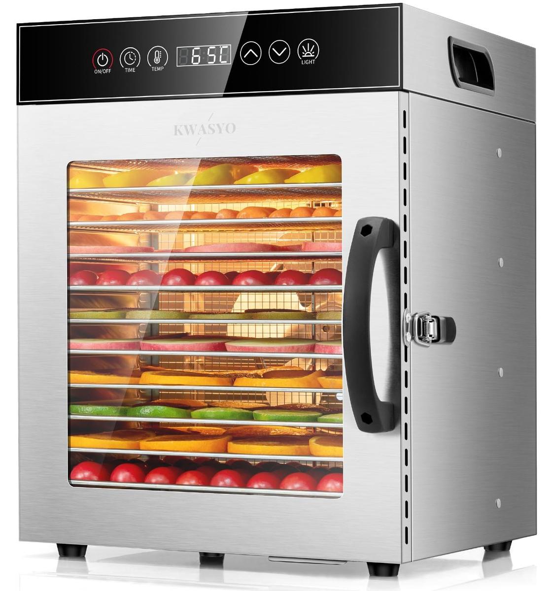 Lebensmittelentfeuchter - 12 Roste - Edelstahl - 750 W - Mit Timer