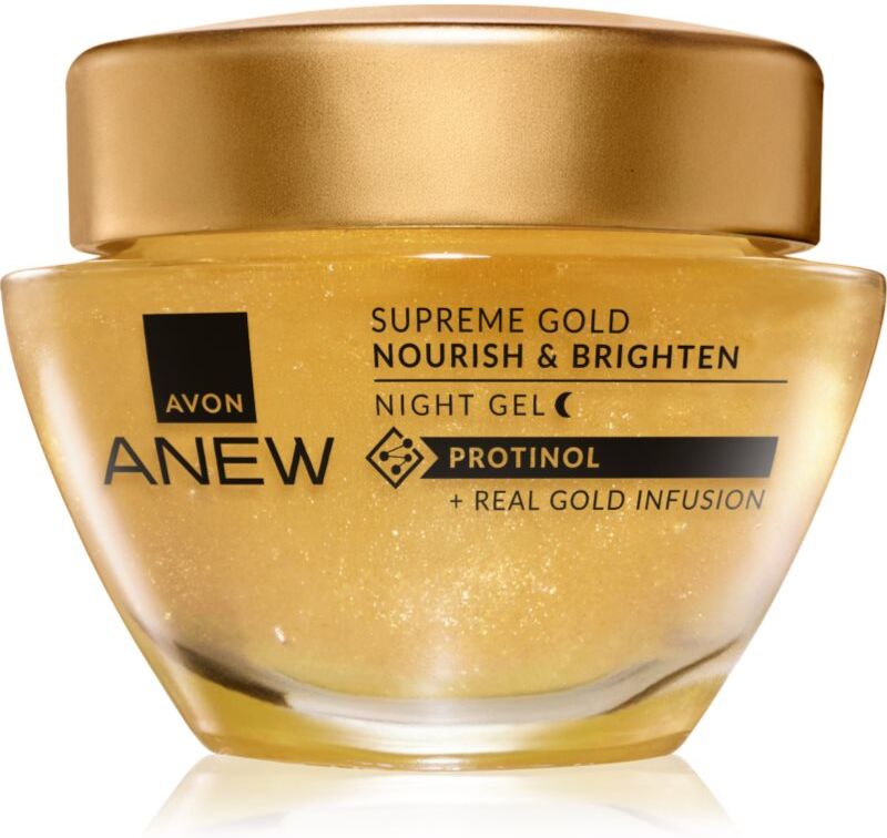 Avon Anew Skin Renewing Gold Emulsion feuchtigkeitsspendende Nachtcreme gegen Falten 50 ml