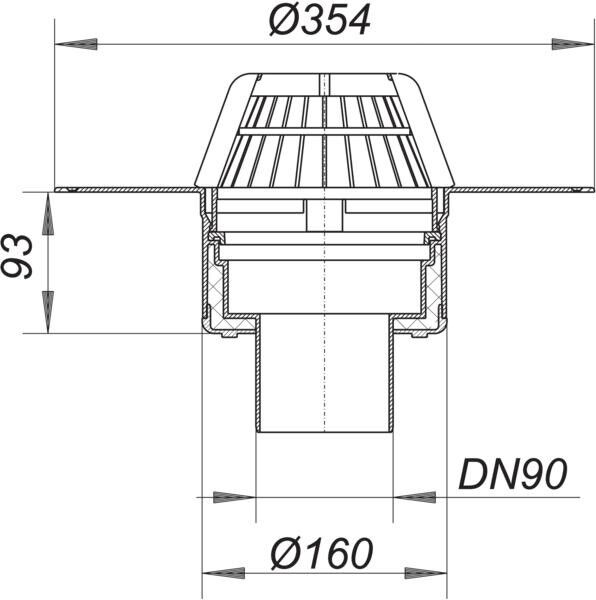Dallmer Dachablauf 62 FPO-PP, DN 90, 621658 621658