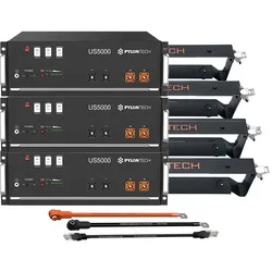 3x Pylontech US5000 LiFePO4 48V + Brackets + Anschlusskabel 14,4kWh Speicherpaket