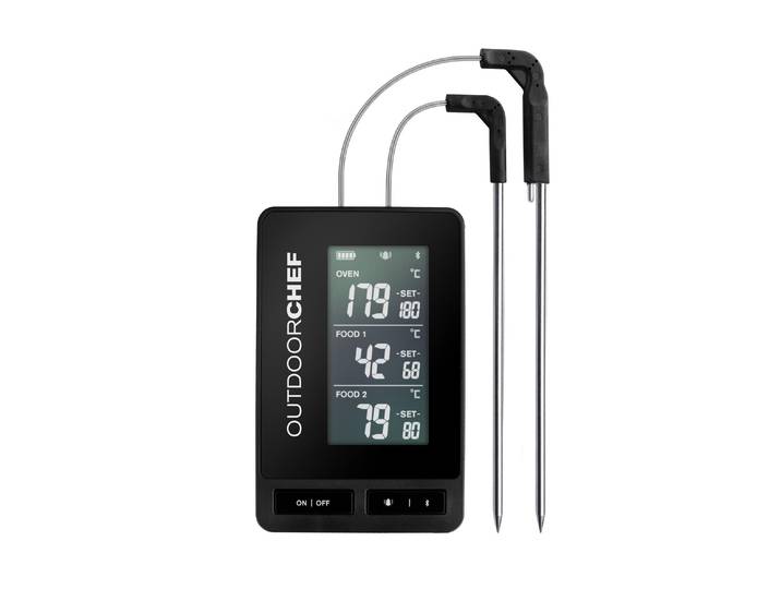 Kochthermometer OUTDOORCHEF Gourmet Check Pro Bluetooth , schwarz, Edelstahl, Kunststoff, Temperaturmessgeräte, Kochthermometer