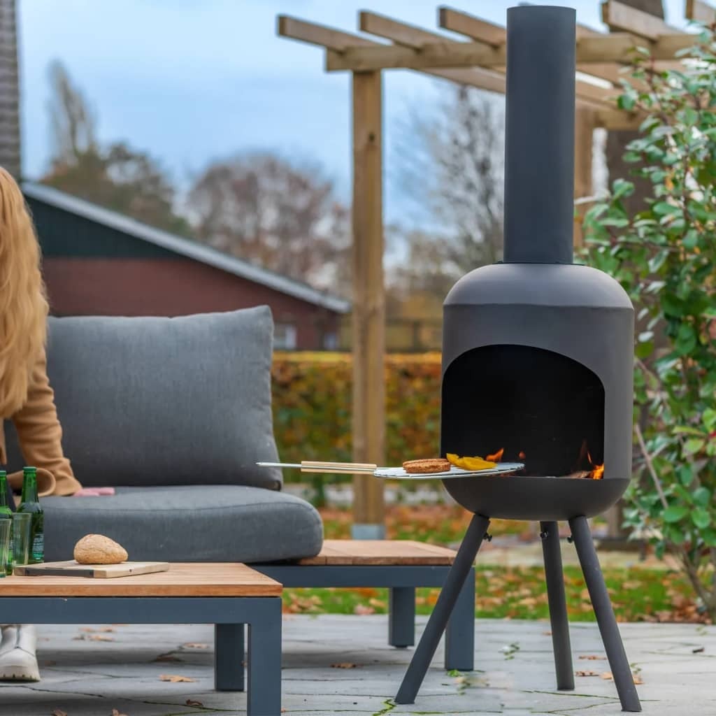 RedFire tuinkachel met BBQ-grill model Fuego groot zwart
