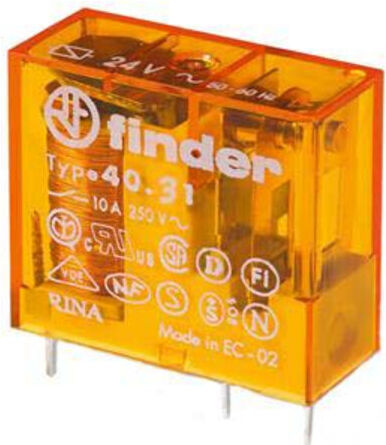 Finder Connecteur à enficher/à imprimer 230VAC 1W 10A Pas 3,5mm 40.31.8.230.0000 (403182300000)
