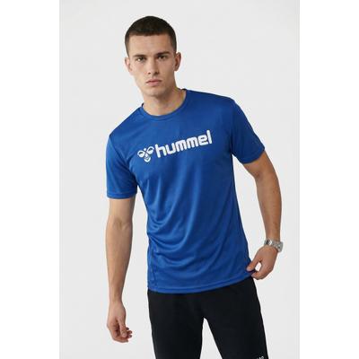 Trainingsshirt HUMMEL "hmlLOGO JERSEY S/S", Gr. XXXL (58), blau (true blau), Obermaterial: 100% Polyester, normal normal, Rundhals, Shirts, mit Rundhalsausschnitt, Kurzarm-Design, schnell trocknend