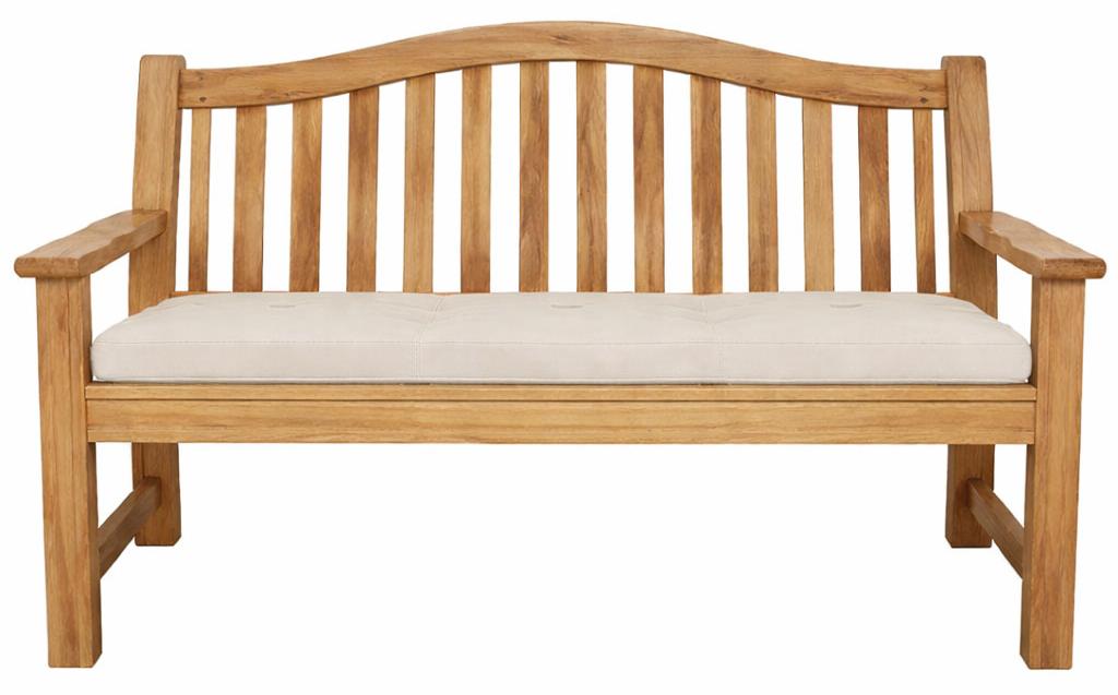 Gartenbank Catania Teak Massivholz Creme XXL extra stark 150 cm