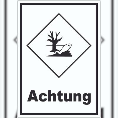 HB-Druck Aufkleber Kenn­zeichen Umwelt­gefähr­dend Achtung Fisch Wasser Baum A6 (105x148mm)