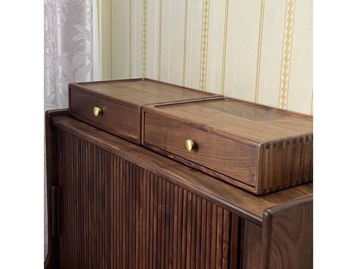 Boîte de rangement de fichiers en papier A4, tiroir de rangement en bois de noyer noir, organisateur de bureau avec poignée en laiton, combinaison Flexible de rangement à domicile