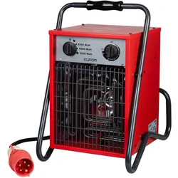 Eurom Elektrischer Lufterhitzer EK5001 5,0 kW, Heizlüfter, Schwarz, Rot