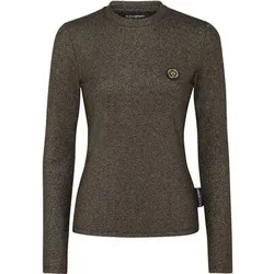 PLEIN SPORT Rundhals-T-Shirt GLITTER, Größe S in Gold 94