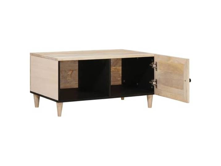 HKLGBVCR Couchtisch, weiß, Akazie, massiv, 100 x 54 x 40 cm, modern