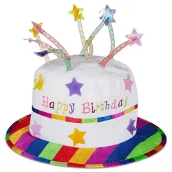 relaxdays Geburtstagshut »Happy-Birthday-Torte«