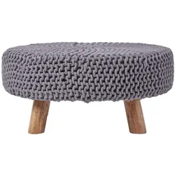 STRICK-HOCKER grau, rund 62/62/30 cm