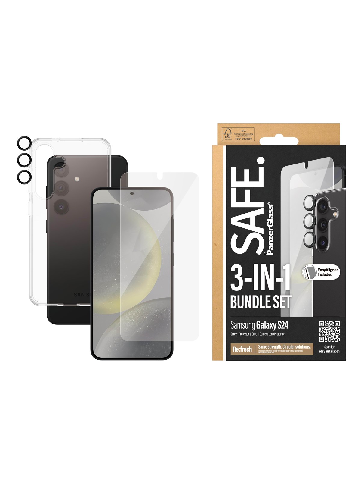 SAFE by PanzerGlass 3-in-1 Pack Samsung Galaxy S24