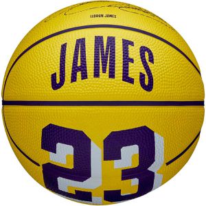 WILSON Basketball NBA Player Lebron James, outdoor, Größe 3, gelb/lila, 330 Gramm, Trainingsball