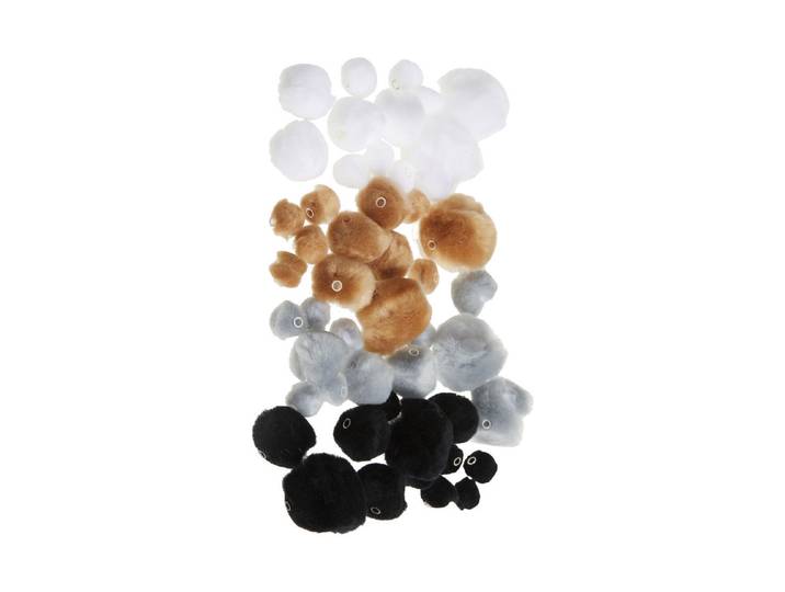 Glorex Acryl-Pompons mit Öse 45 Stück
