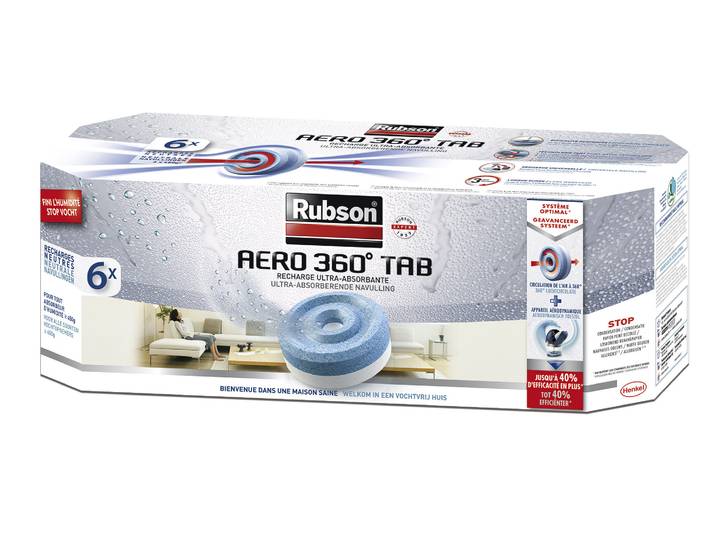 RUBSON Absorbeur AERO 360 Recharge Neutre Lot de 6