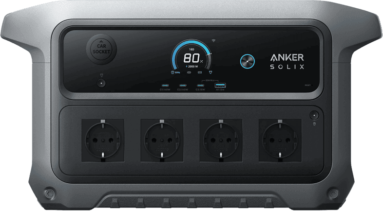 Estación de energía - Anker SOLIX C2000 Gen 2, Portátil, Carga ultrarrápida, 4000 W potencia máxima, Diseño compacto, Negro