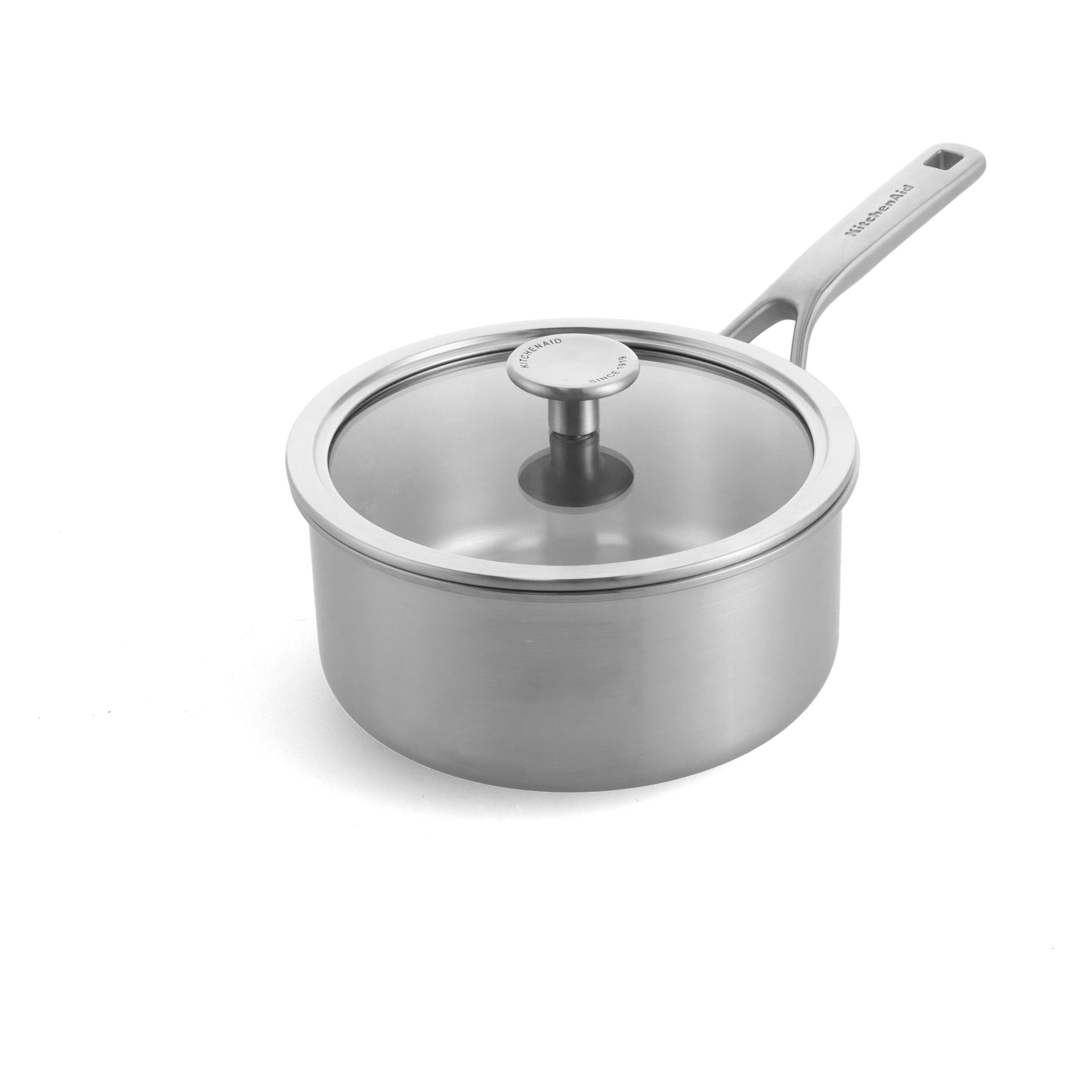 KitchenAid 3PLY Cvd Saucepan 20cm / 3.11L Uncoated (Stielkasserolle, Edelstahl, 20 x 10 cm) (4895156668367)