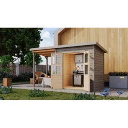 Gartenhaus Stelle 3 mit Anbaudach