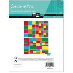 Maildor Geometrisch, 20 Stickerbogen 16x21cm, Quadrate/Rechtecke - Mehrfarbig AE118O