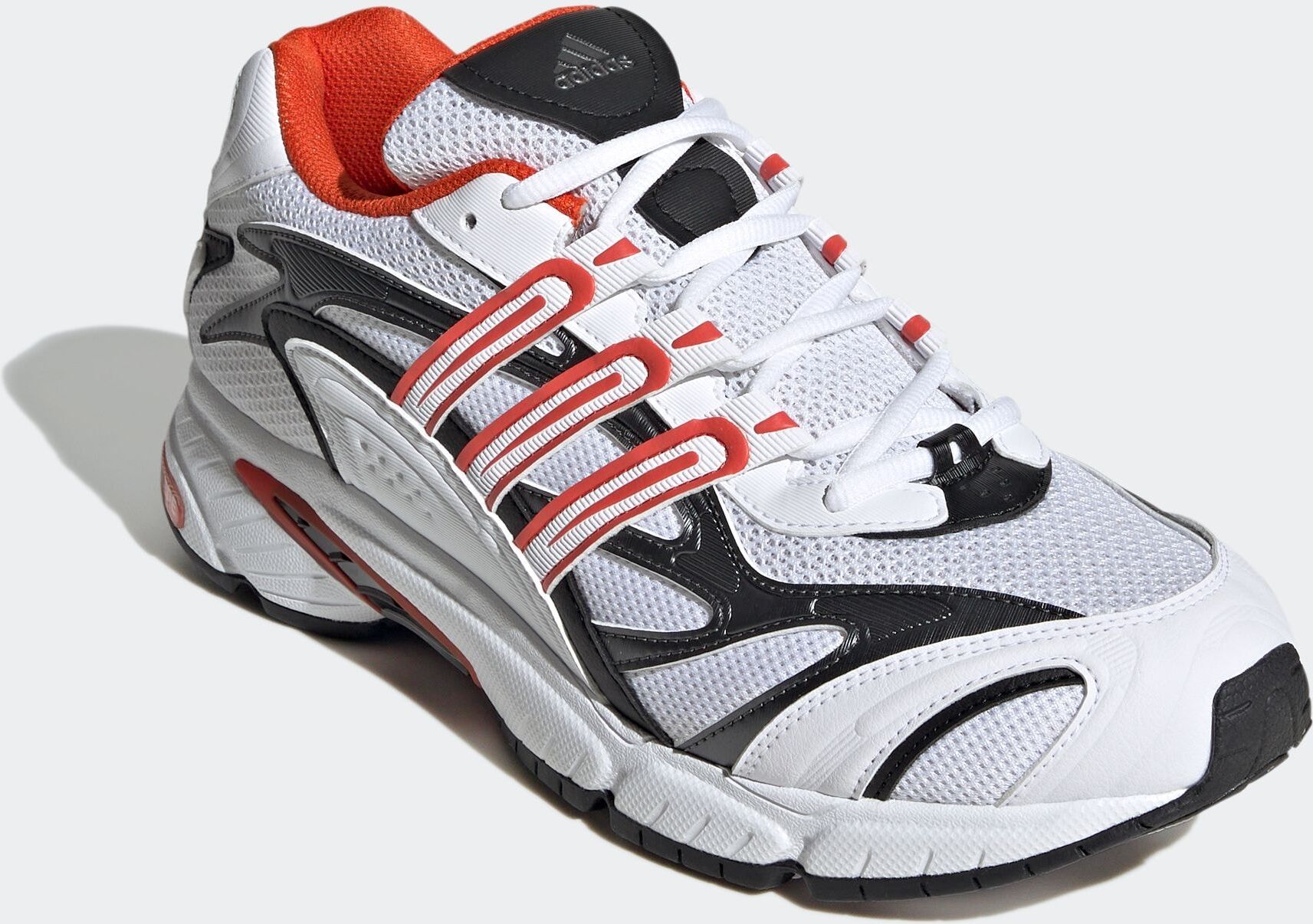 Sneaker ADIDAS ORIGINALS "TEMPER RUN 2.0", Herren, Gr. 44, bunt (cloud weiß, preloved rot, core schwarz), Synthetik, Textil, Schuhe Sneaker cloud weiß, preloved rot, core schwarz 44