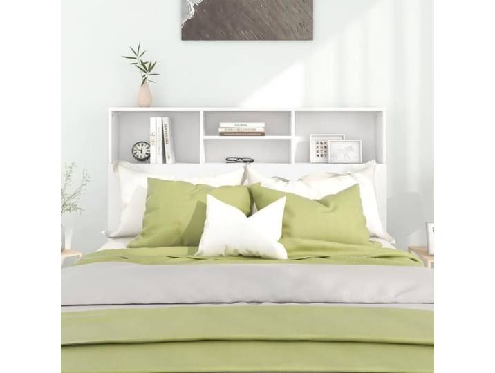 KEENSO Armoire de tête de lit Blanc 140x19x103 5 cm ES006