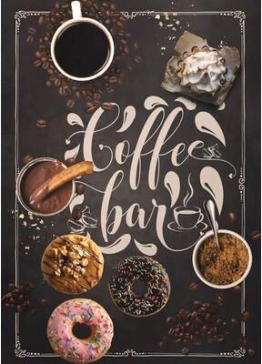 Uplift Essentials Coffee Cup Canvas Poster Nordic Bakery & Cafe Prints Vintage Chalkboard Kitchen Art For Restaurant And Home Decor style 10 20x28 In