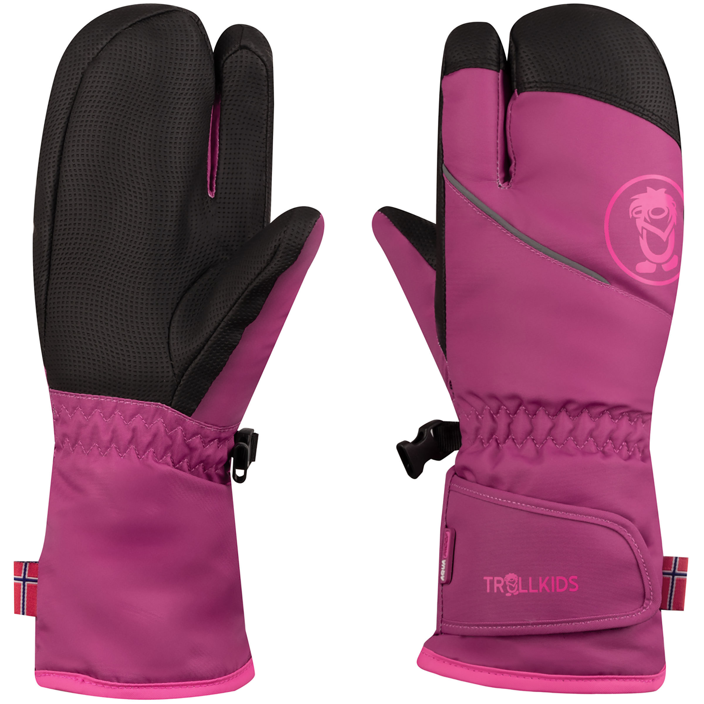 Trollkids Troll 3 Kinder Skihandschuhe pink Größe 4 Skifahren Winddicht Wasserabweisend