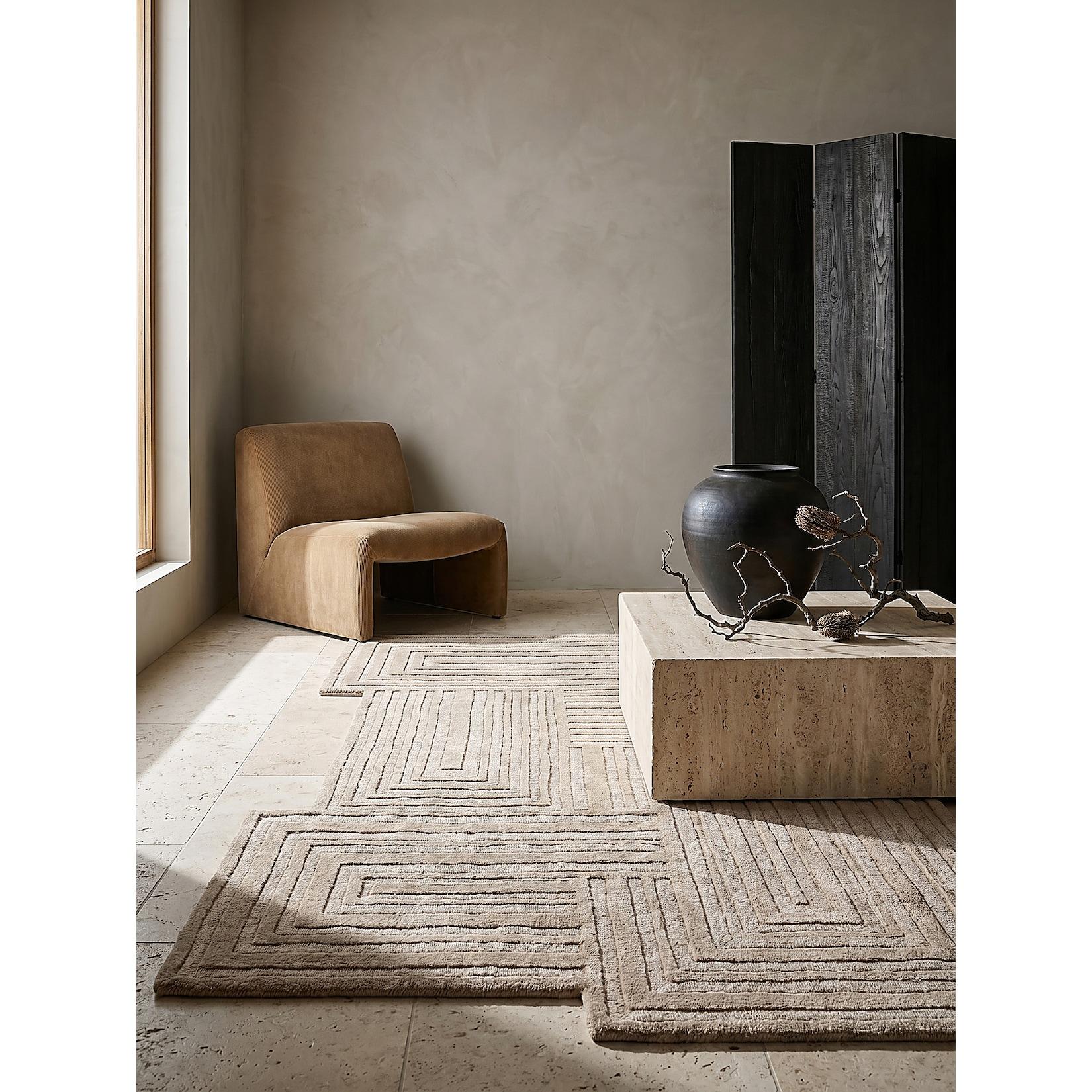 Wollteppich minimalistisch Natur 200 x 290 cm - LEVEN Kadima Design