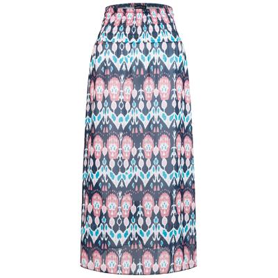 Maxirock CLOUD 5IVE "CLOUD 5IVE Maxi Skirt", Damen, Gr. XXL, bunt (navy), 100% Polyester, loose fit, Röcke Maxirock