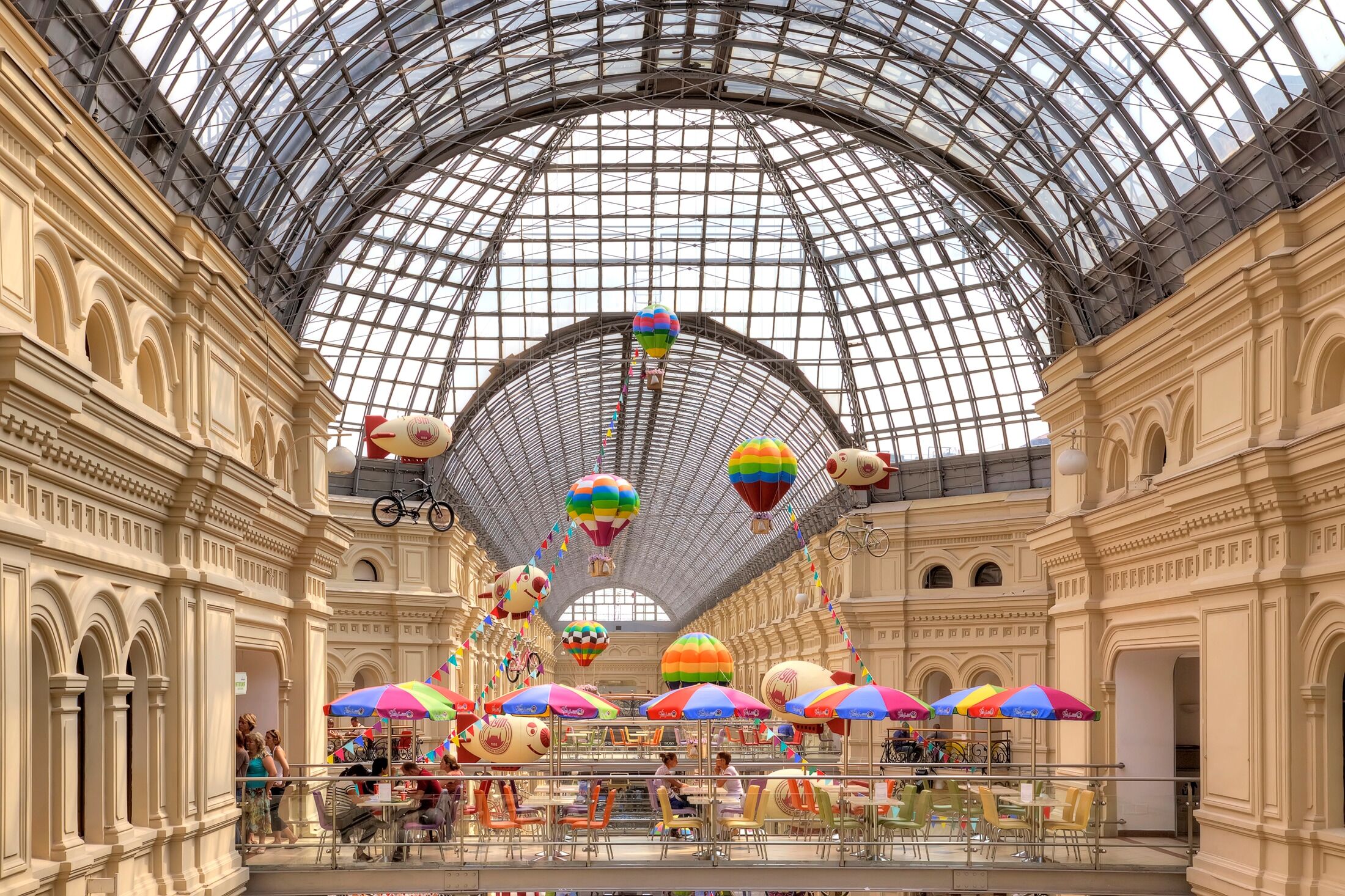 Fototapete PAPERMOON "ARCHITEKTUR-GUM WARENHAUS MOSKAU ROTER PLATZ KREML CAFE'", bunt, B:5m L:2,8m, Vlies, Tapeten, Fototapete bunt B/L: 5m x 2,8m, Bahnen: 10 Stk.