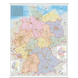 STIEFEL Eurocart Wandkarte »Deutschland Organisationskarte« 97 x 119 cm mit Metallbeleistung