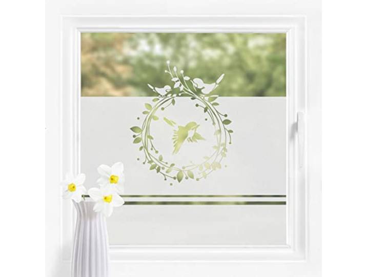 Bilderwelten Fensterfolie Sichtschutz Vogelzweig 60 x 200 cm Milchglasfolie Sichtschutzfolie Fenster Folie Blickdicht Anti-UV Statisch Haftend Querformat