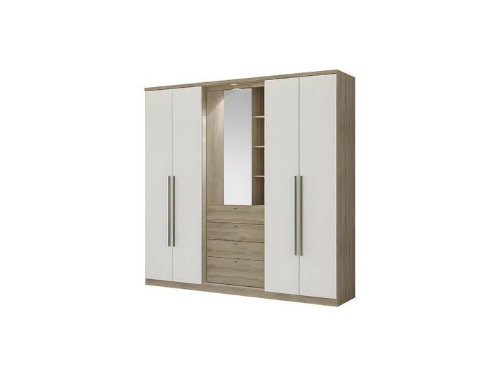 Vente-Unique Kleiderschrank - 240 cm x 53.8 cm - holz - naturfarben hell Isak, Naturfarben, Holz, Uni, Rechteckig, 240x231x53.8 cm, Schlafzimmer, Kleiderschränke
