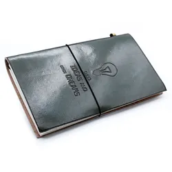 Handmade Leather Journal - Good Ideas and Other Dreams - Grey (80 pages)