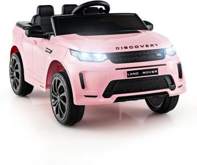 Costway 12V Kids Ride On Car with Remote Control Lockable Doors Slow Start System and LED Lights-Pink