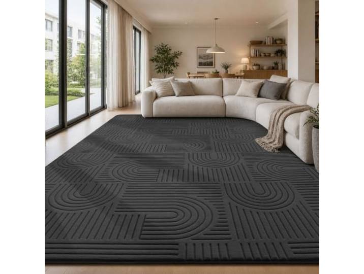 Sour Lemon Teppich, Wohnzimmer, Schlafzimmer, groß, 240 x 300 cm, waschbar Flauschiger Teppich, niedriger Flor, rutschfest, weich, zottelig, dicker Nachttisch, große Teppiche für Kinderzimmer, modern