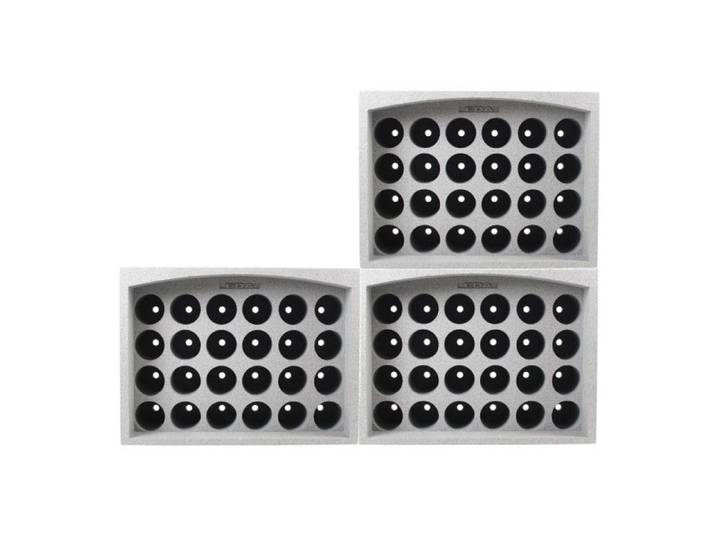 Lot de 3 casiers porte 24 bouteilles soit 72 bouteilles - Polystyrène Expansé - Etagère à Bouteilles