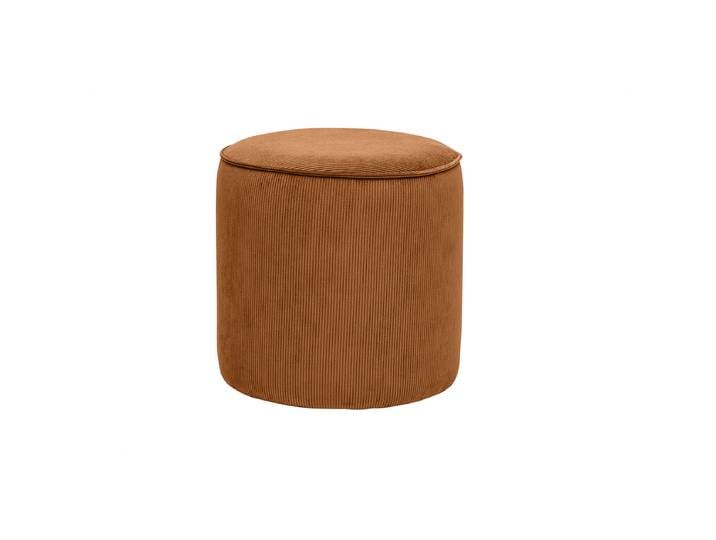 Pouf rond en velours côtelé terre brûlée D40 cm PAUL