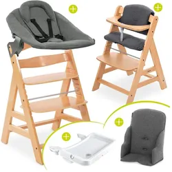Hauck, Hochstuhl, Hochstühle Alpha Plus Natur XXL Newborn Set - Hochstuhl + 2in1 (Treppenhochstuhl)