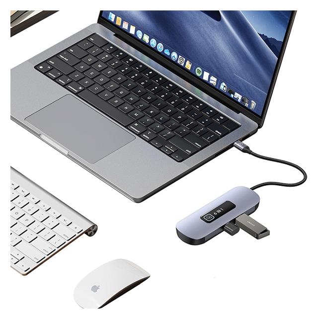 Usams US-SJ642 PD100W 6in1 Multifunctional Type-C HUB with Light(Type-C To HDMI+USB3.0*2+TF+SD+PD100W ) (USB-C, 6 Ports) (SJ642HUB01)
