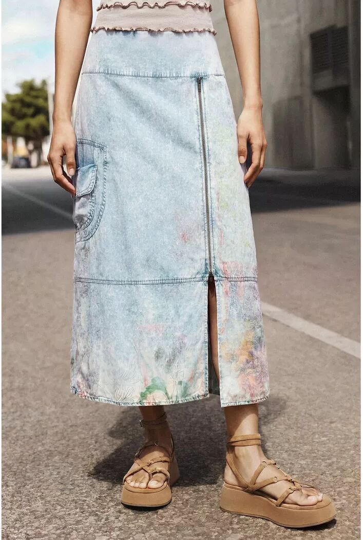 Desigual - Rock, für Damen, Blau, Größe S
