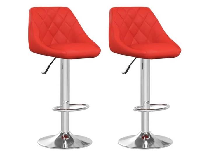 HOME-MARKET - Lot de 2 Chaises de Bar - Tabourets Hauts - Rouge Similicuir FR7055